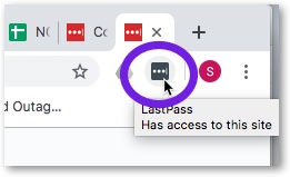Clicking LastPass icon in your browser