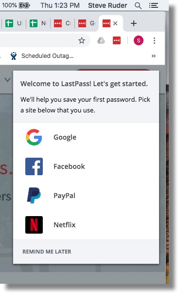 Option to log in to a site and save site password
