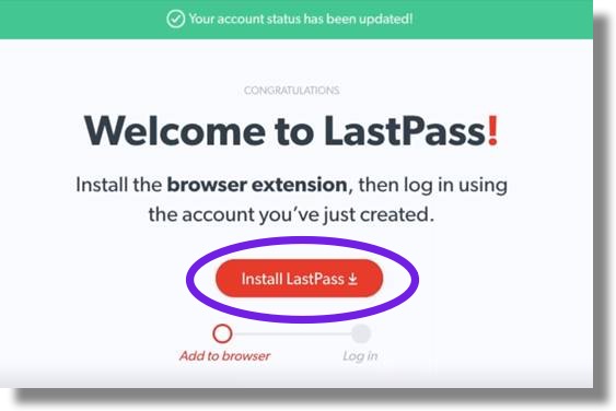Click 'Install LastPass' button