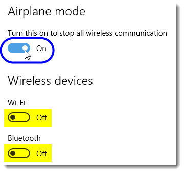 Putting Your Windows 10 Computer in Airplane Mode