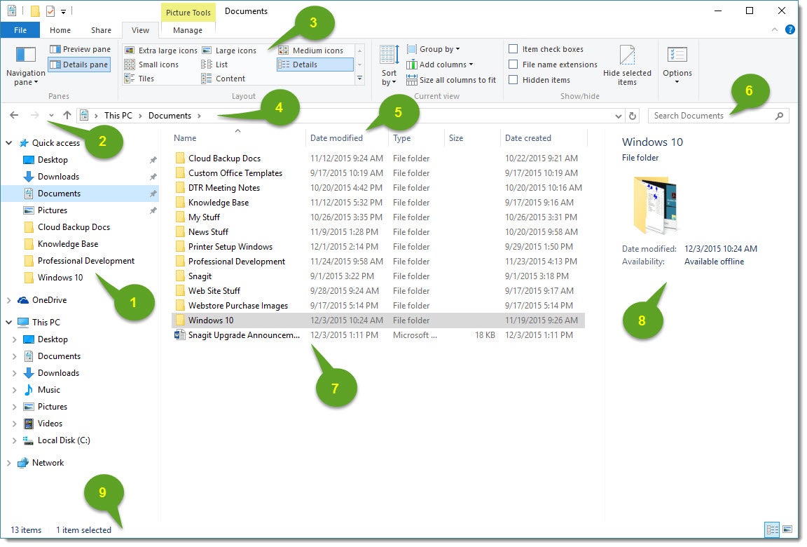 Working With The File Explorer In Windows 10 University Information 