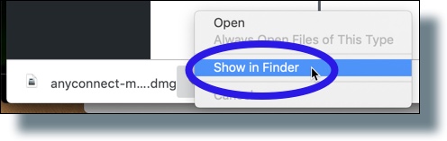 Click arrow next to file listing at bottom of screen and select 'Show in Finder'