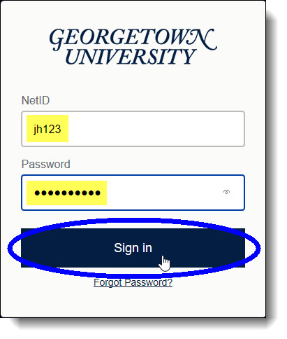 Enter your NetID and password at login prompt