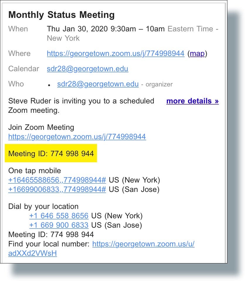 Zoom Meeting Email Template