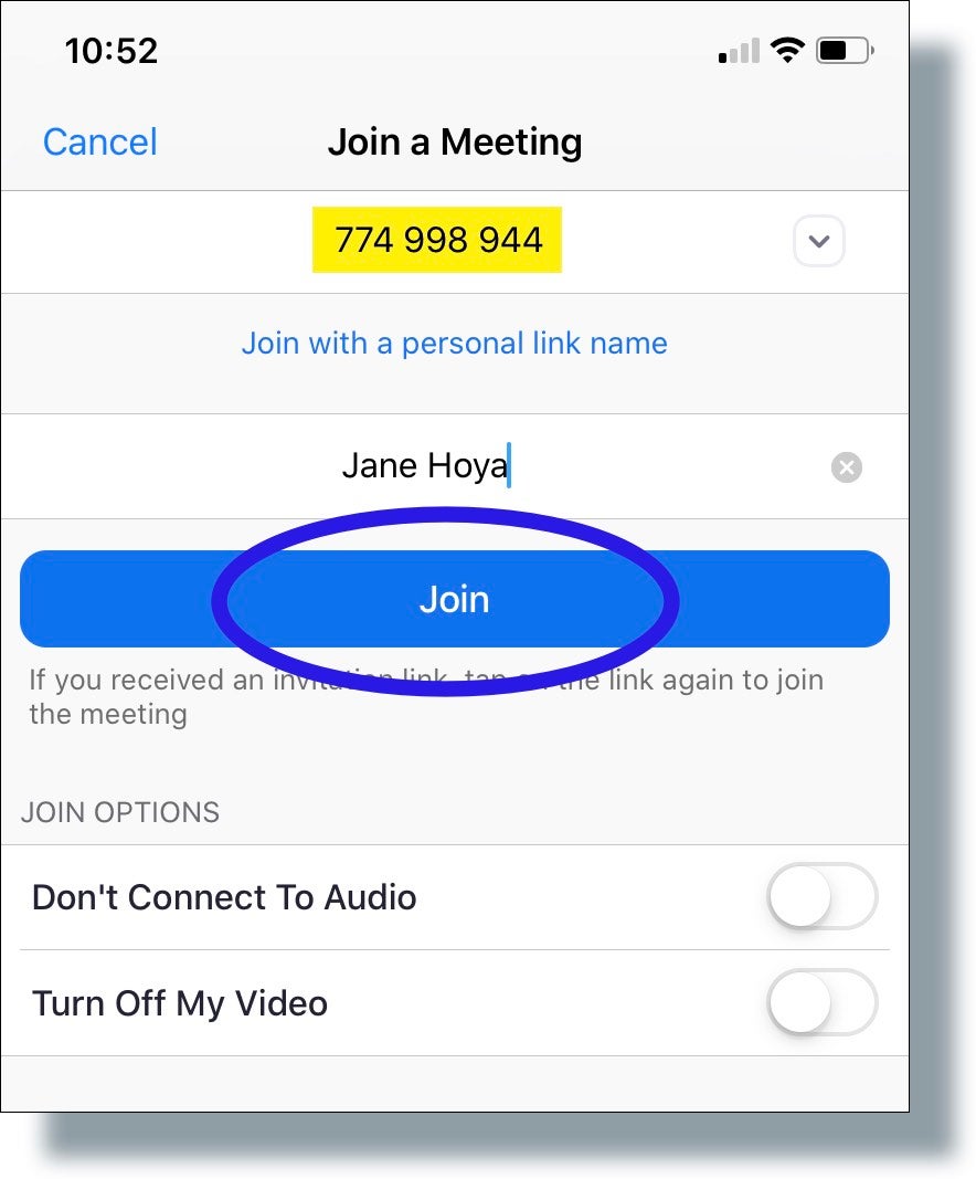 create zoom link from meeting id