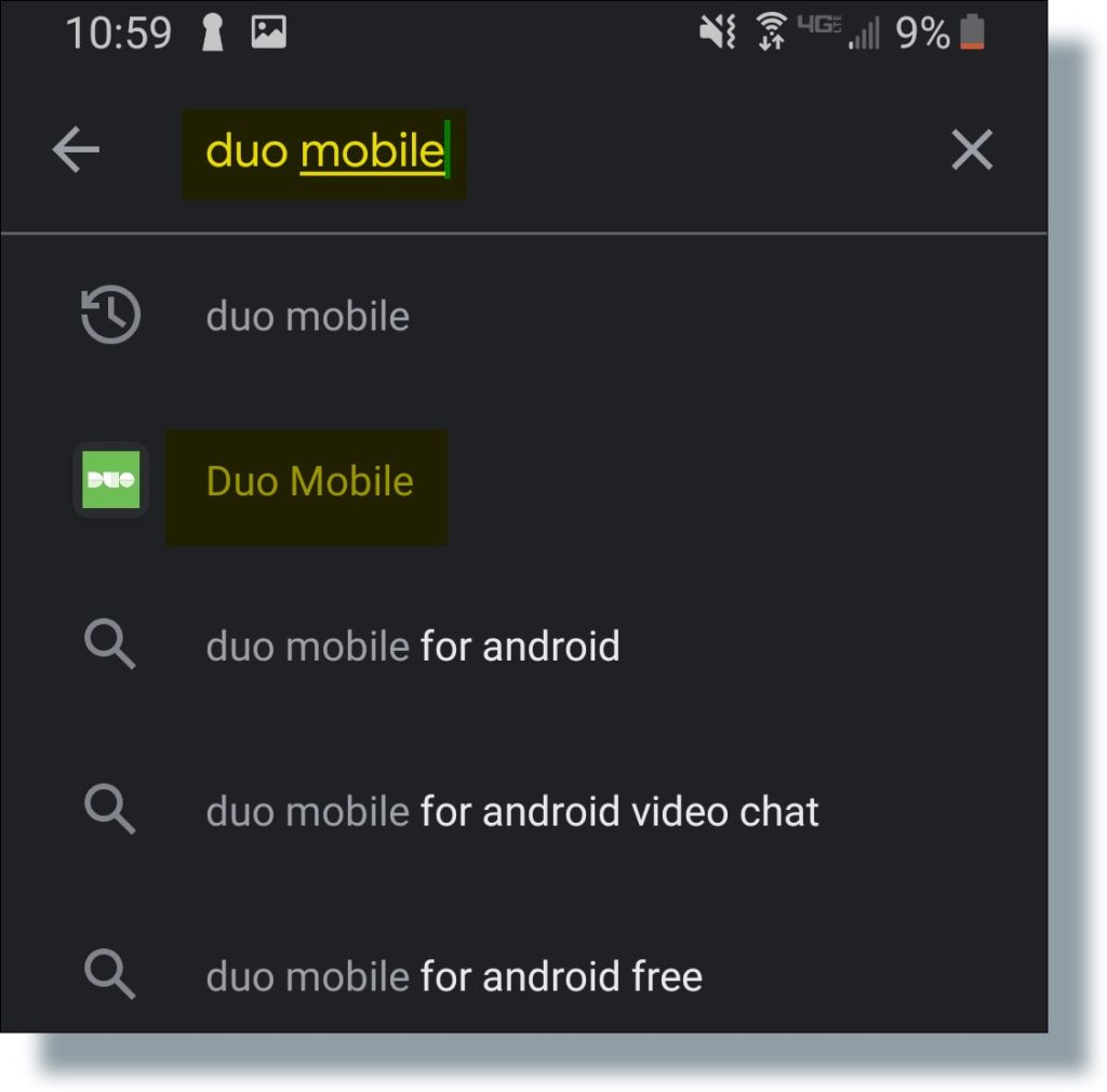duo mobile app dashlane key