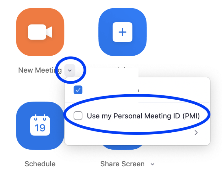 zoom start instant meeting with personal meeting id