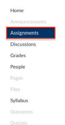 click assignments on course menu