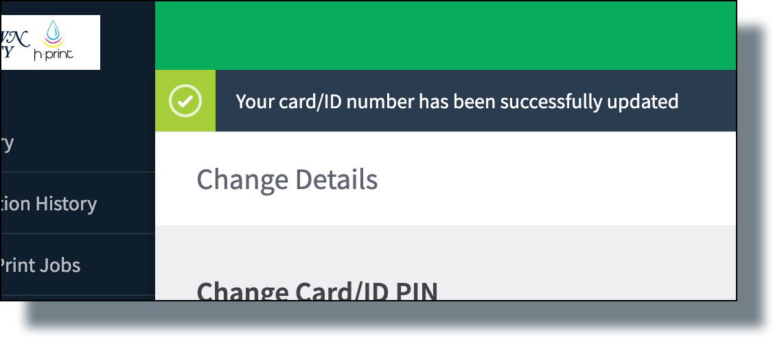 Confirmation message that your number (NetID) has been successfully updated.