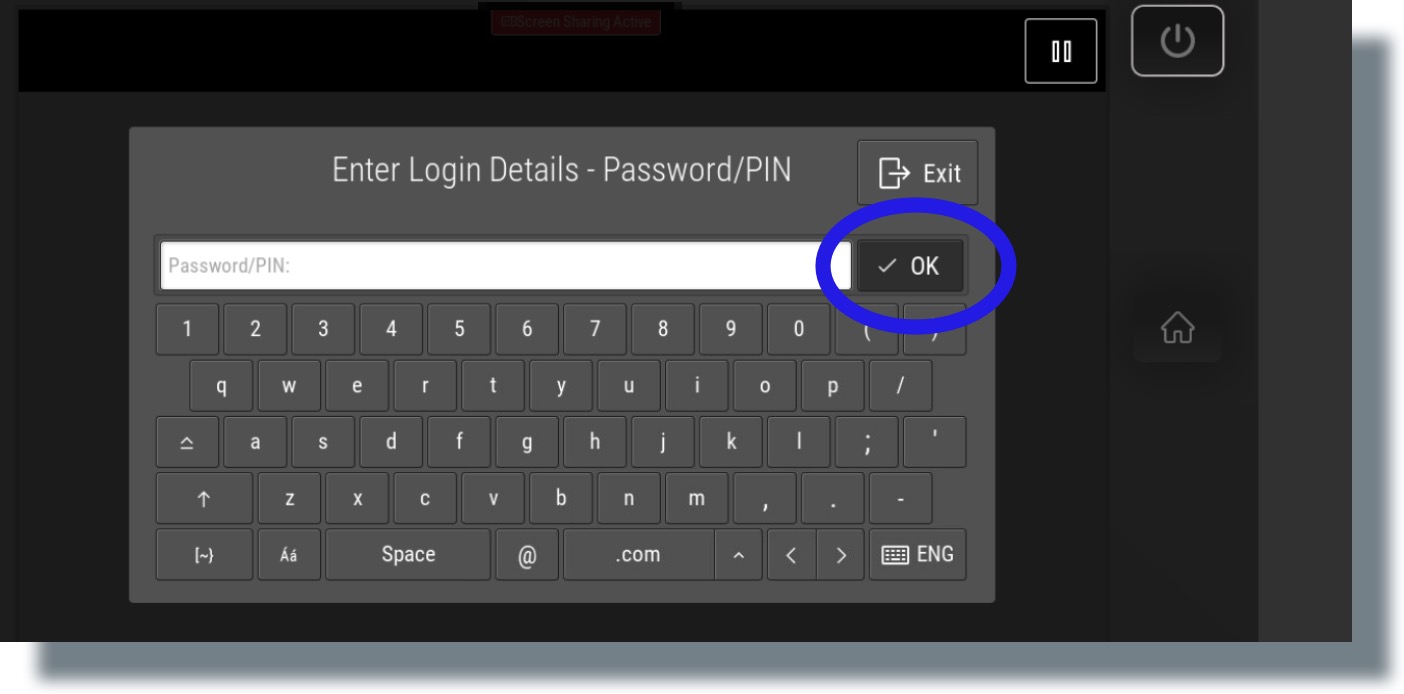 Enter your PIN and then tap 'OK'