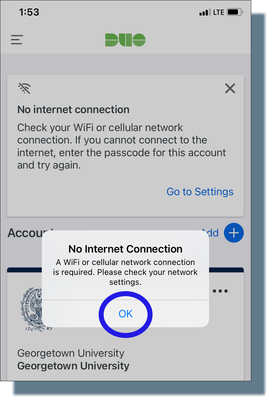 no internet connection iphone