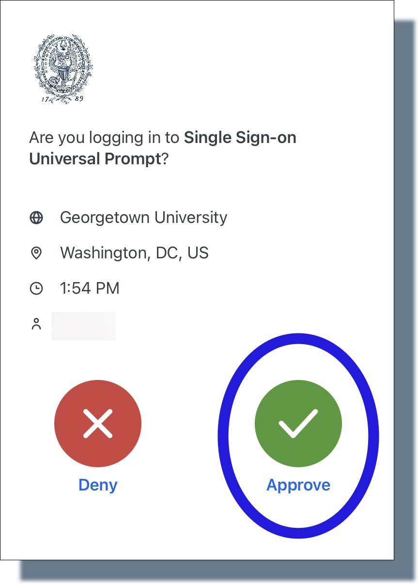 Tap 'Approve' to approve the Duo authentication notification.