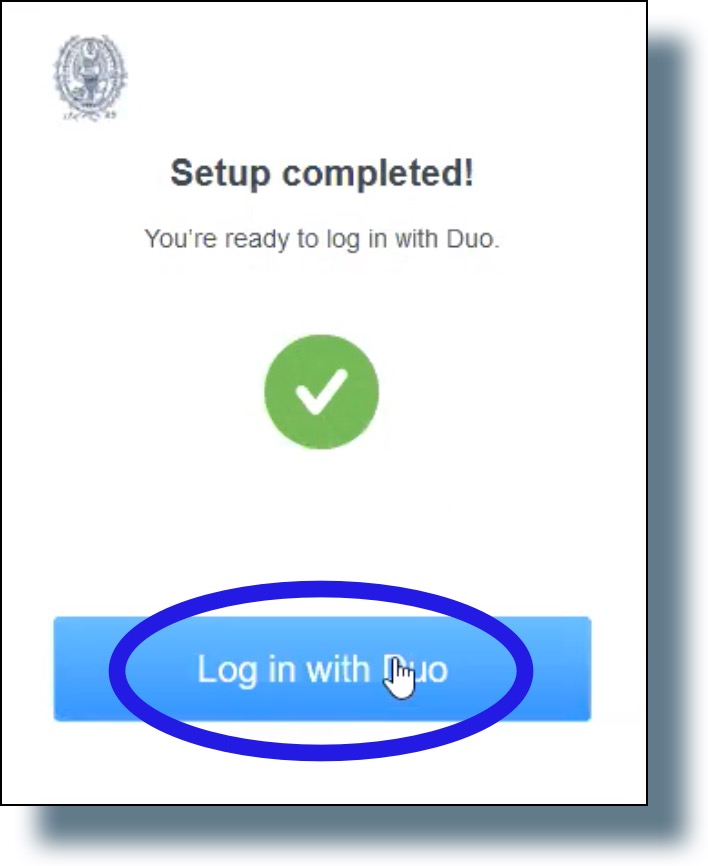 Click 'Log in with Duo'.