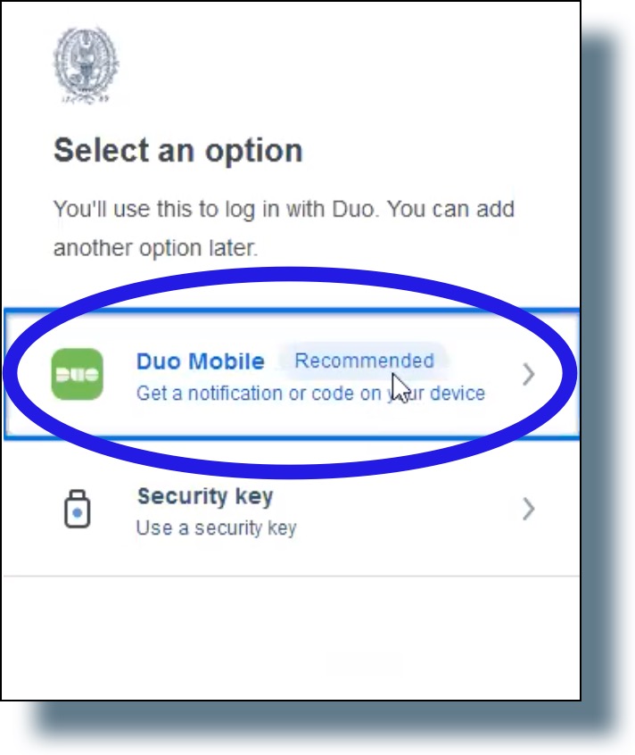 Select 'Duo Mobile'.