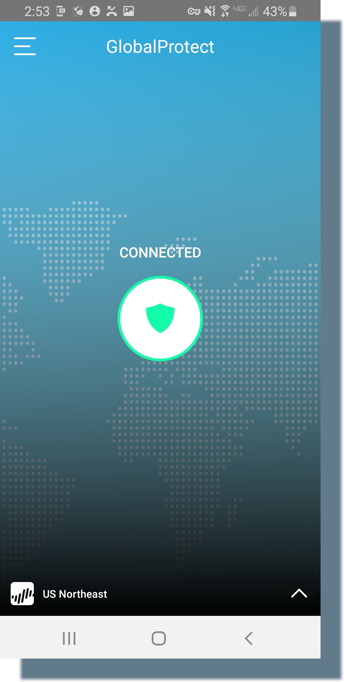 Confirmation message that you're connected to the VPN.
