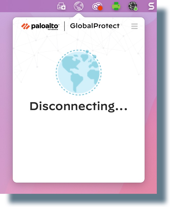 'Disconnecting' message displayed.