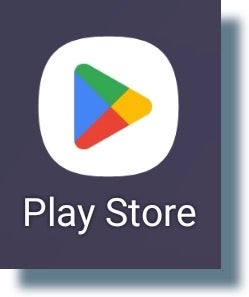 Image of Google Play Store icon. Tap icon to open Google Play.