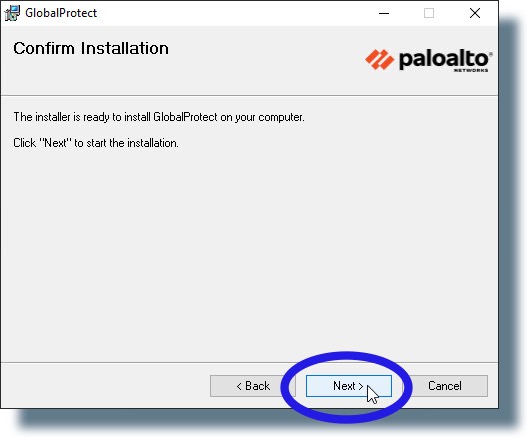Click "Next" in the "Confirm Installation" window.