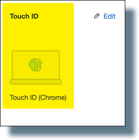 Image of Touch ID added as a Duo authentication method to your Duo account.