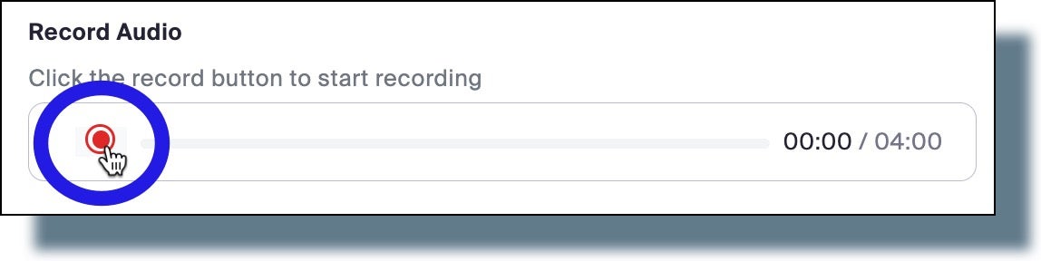 Clicking on the Record button to begin recording new voicemail.