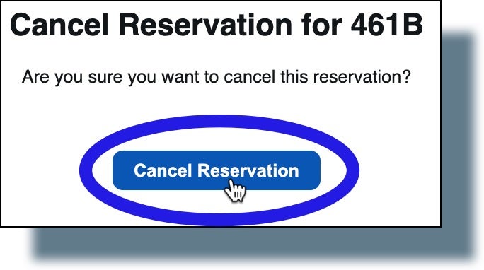 Clicking 'Cancel Reservation' button.