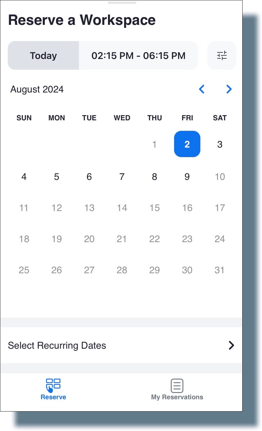 Selecting the desired date from the calendar displayed.