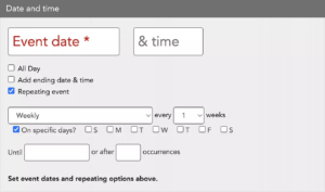 date and time interface