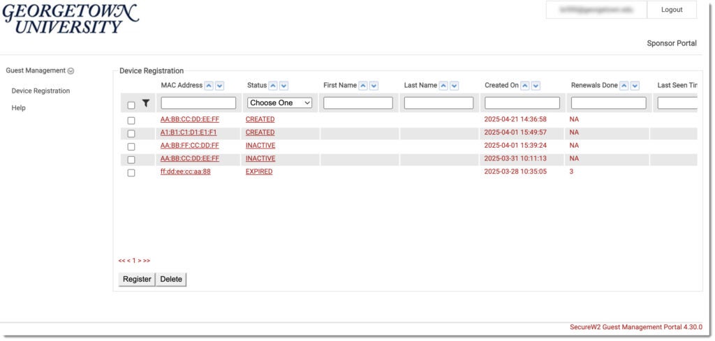 This is a listing of gaming devices that are connected
