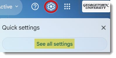 Explanation of Google Mail Settings. Click on Gear in the upper-right corner, and then choose to see all settings.