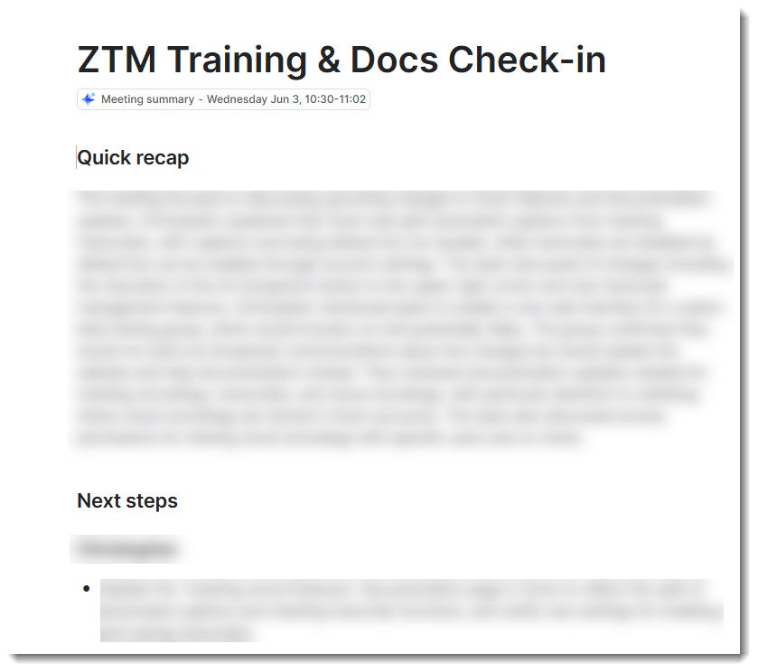 Zoom AI Meeting Summary Notes