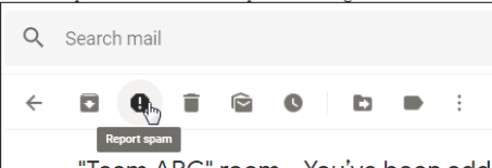 Report Spam icon in Gmail.